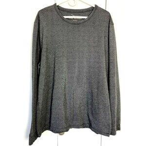 Marc Anthony Mens Long Sleeve Slim Fit Black & Gray  Waffle Knit  Shirt XXL